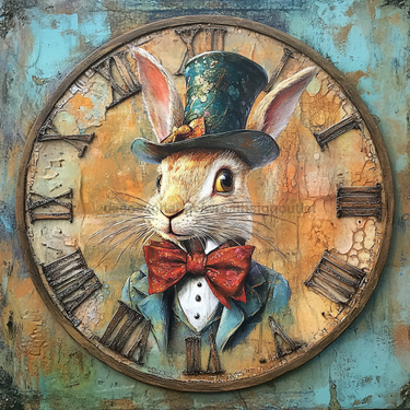 Easter Sign, Bunny in Top Hat,, DCO-12637, Sign For Wreath, 10x10